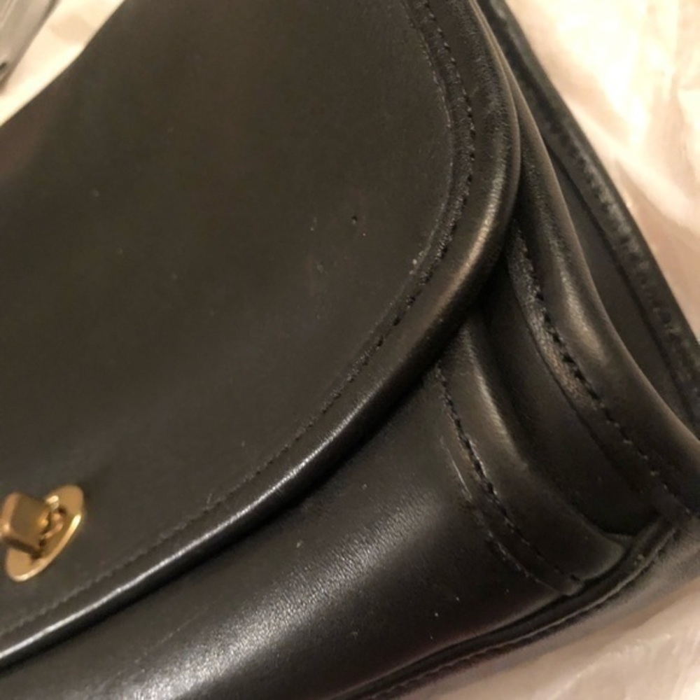 Coach vintage ridgefield black leather shoulder bag #9812 - Picture 9 of 14